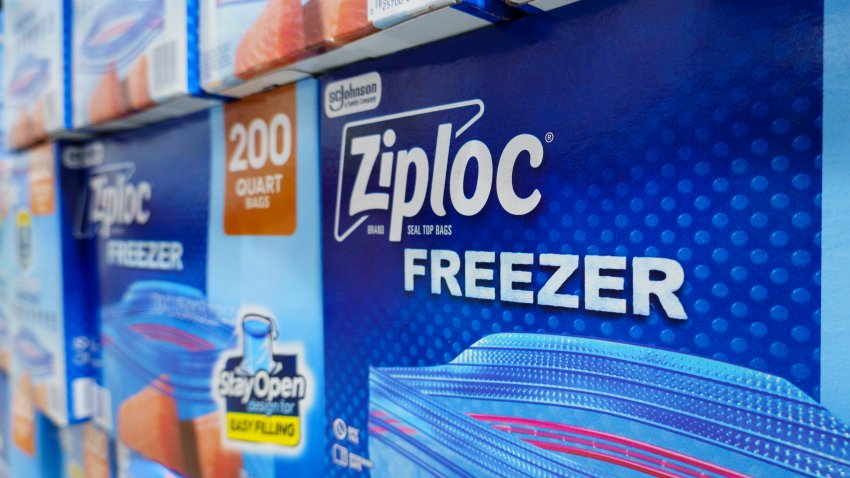 Boxes of Ziploc freezer bags