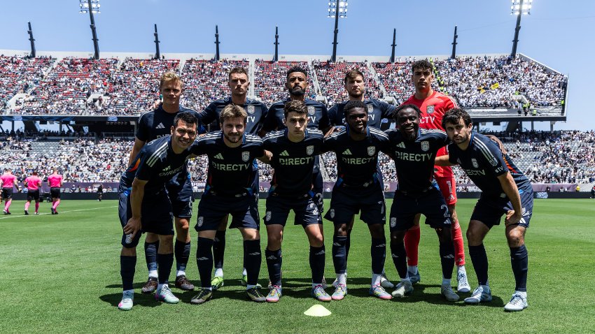 SAN DIEGO, CALIFORNIA – MAY 24: Players of San Diego FC pose for a team photo prior to the during the MLS match between San Diego FC and LA Galaxy at Snapdragon Stadium on May 24, 2025 in San Diego, California. (Photo by Francisco Vega/Getty Images)
