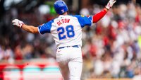 ATLANTA, GA – MAY 24: Matt Olson #28 of the Atlanta Braves celebrates hitting a home run during the third inning against the San Diego Padres at Truist Park on May 24, 2025 in Atlanta, Georgia. (Photo by Matthew Grimes Jr./Atlanta Braves/Getty Images)