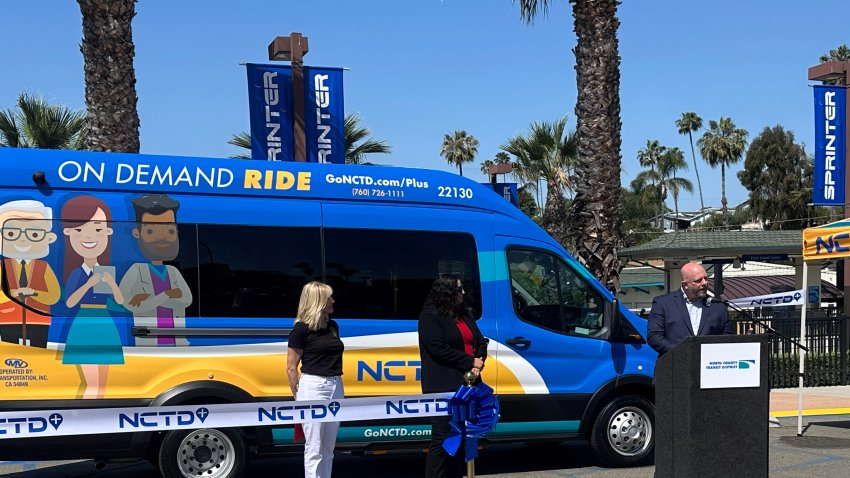 Officials debuted the North County Transit Districts new on-demand service, NCTD+.