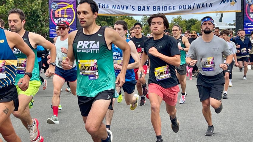 1,700 runners were first across the start line, Sunday, on a new 10K course. The rest of the participants were registered for a 4 mile run across the Coronado Bridge, May 18, 2025.