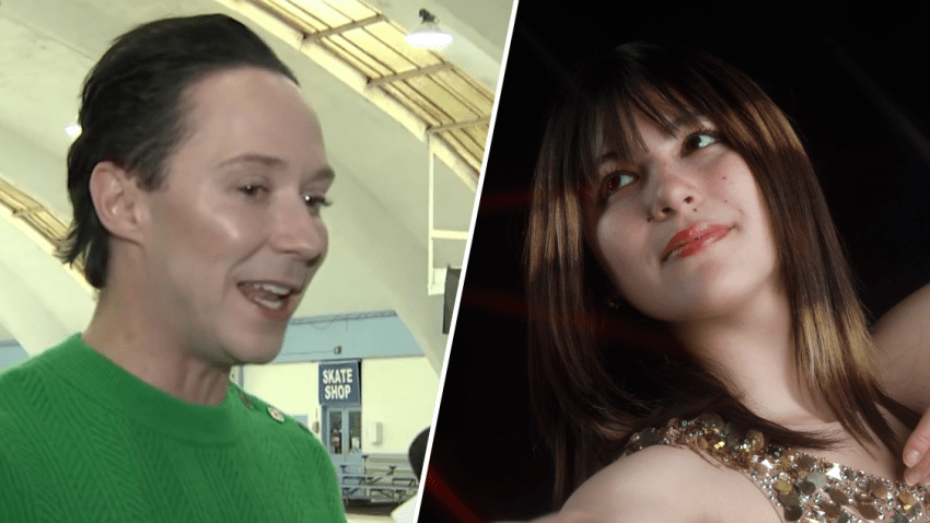 Johnny Weir and Alysa Liu in split image