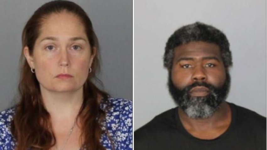 Brenda Spencer, 38, at left, and Branndon Mosley, 41, right, both from Gloucester Township, New Jersey, have been arrested and charged after a teen told police she was held captive in a dog cage in their home and was sexually abused.