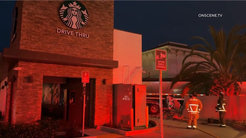 The Starbucks employee and the truck driver sustained unspecified non-life-threatening injuries and were taken by paramedics to Scripps Memorial Hospital in La Jolla.
