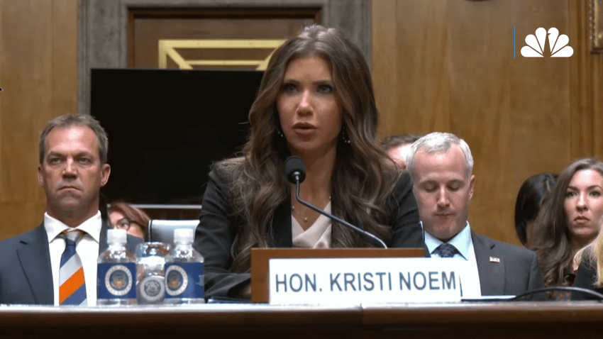 Secretary of Homeland Security Kristi Noem testifies to the Senate