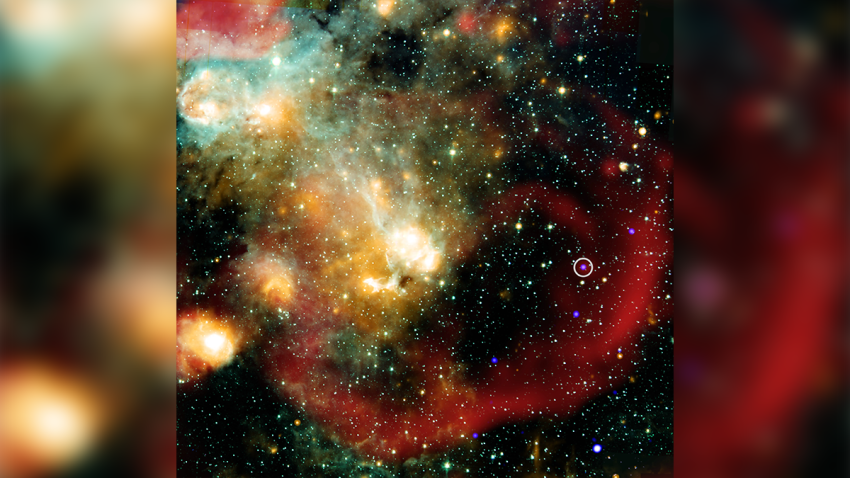 detailed view of the immediate area around this unusual object in X-ray and radio light