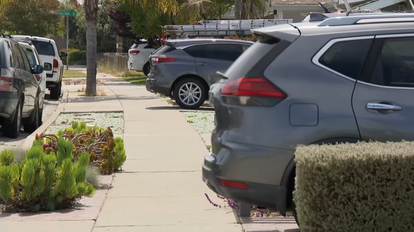 Vehicles parked on driveways in Clairemont on May 12, 2025.