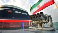 Pictures from the semi-official Tasnim news agency show the Stena Impero being seized and detained between July 19 and July 21, 2019 near strait of Hormuz, Iran.