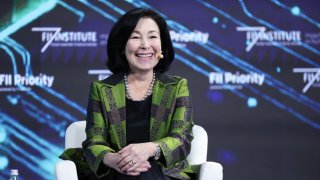 Oracle CEO Safra Catz speaks at the FII PRIORITY Summit in Miami Beach, Florida, on Feb. 20, 2025.