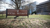 A sign in front of the entrance of the Security Administration’s main campus on March 19, 2025 in Woodlawn, Maryland. 