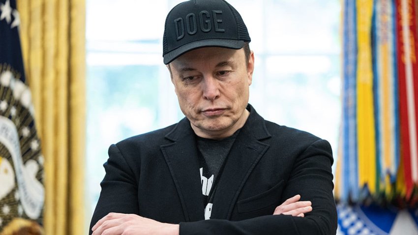 Elon Musk, during a news conference with President Donald Trump on May 30, 2025 inside the Oval Office at the White House in Washington.