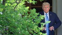 U.S. President Donald Trump leaves the Oval Office as he departs the White House on June 6, 2025 in Washington, DC.