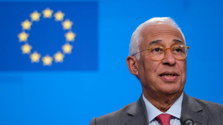 BRUSSELS, BELGIUM – DECEMBER 18: President of the EU Council Antonio Luis Santos da Costa talks to media (Photo by Thierry Monasse/Getty Images)