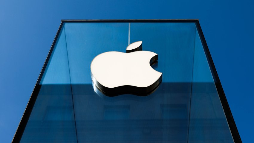 Apple logo is seen on Apple Store