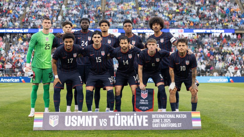 EAST HARTFORD, CT – JUNE 7: United States starting XI pose for a photo during an international friendly game between Turkey and USMNT at Pratt & Whitney Stadium on June 7, 2025 in East Hartford, CT.. (Photo by John Dorton/ISI Photos/USSF/Getty Images for USSF)