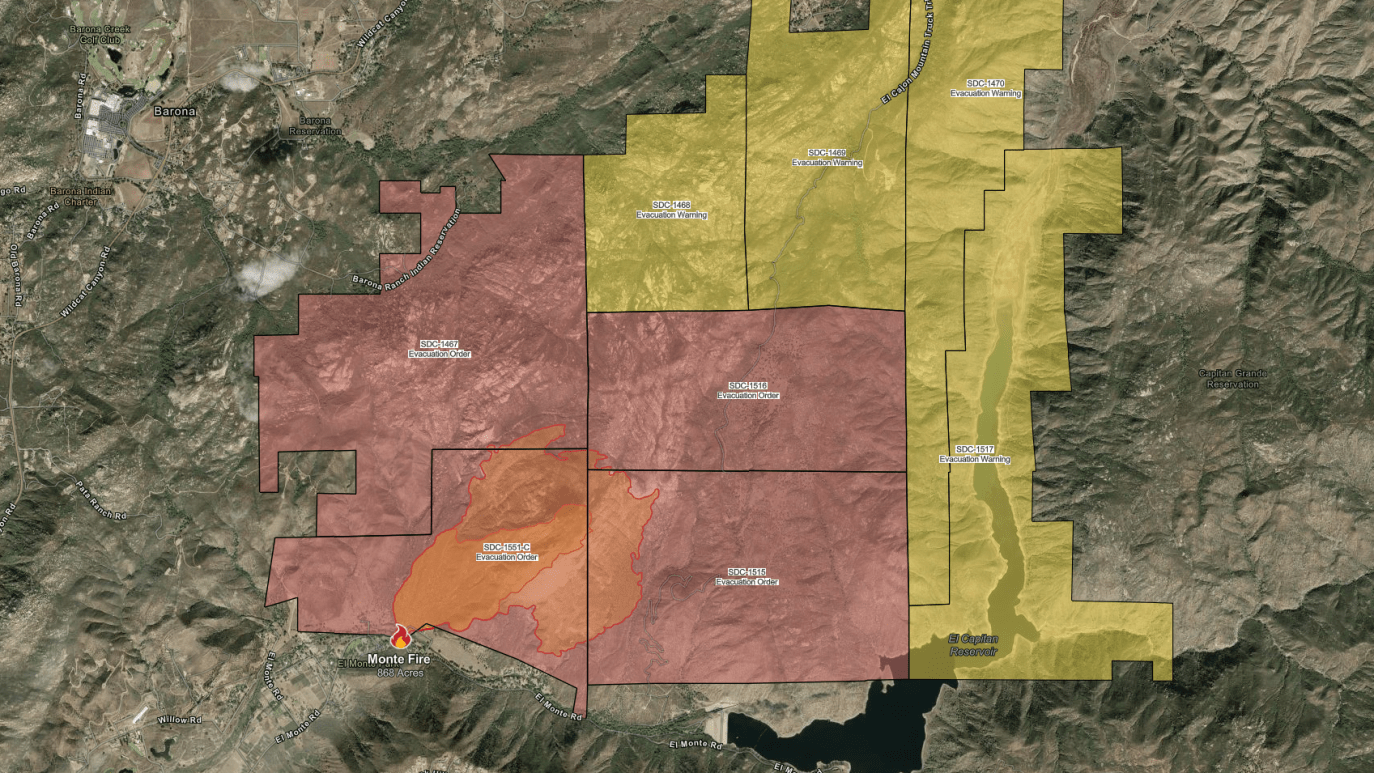 Firefighters still battling 1,000+ acre ‘Monte Fire’ in Lakeside – NBC ...