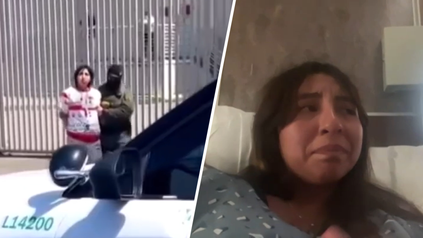 Cary Lopez, who is nine months pregnant, is detained by immigration officers on Monday, June 9, 2025 despite being a U.S. citizen.