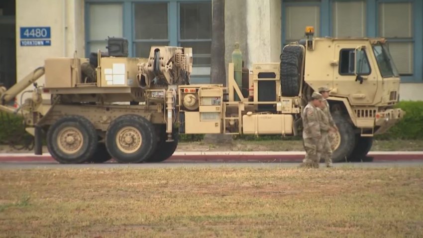 Marine prepare for activation at a base near Los Angeles.