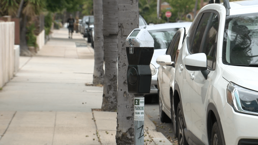 A parking meter in San Diego on June 2, 2025.