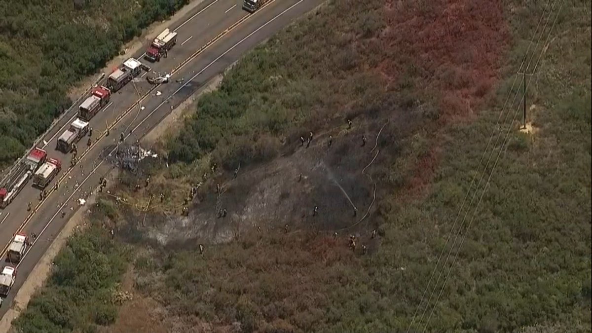 Rollover crash on SR-67 sparks brush fire east of Poway – NBC 7 San Diego