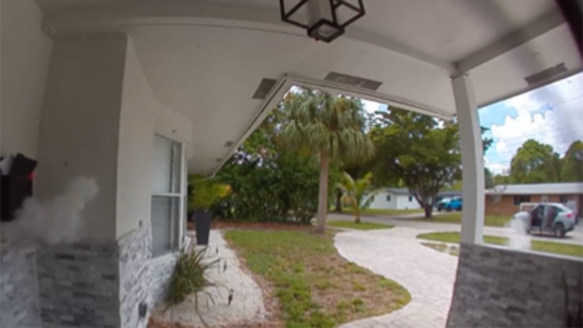 Police are searching for a group of gunmen who were caught on camera unleashing a barrage of bullets on a home in Plantation in broad daylight.