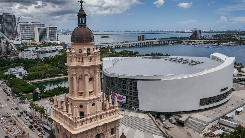 This aerial view shows the Miami Dade College Freedom Tower, which became the Cuban Assistance Center in 1962 to assist Cubans fleeing the 1959 communist revolution, on August 30, 2025, in Miami, Florida. Cuba&#8217;s longstanding economic crises have led to shortages of food and medicine, daily blackouts and waves of emigration to the United States, especially to southern Florida. Under a 1966 law, the Cuban Adjustment Act, citizens from the Communist-led island can obtain permanent legal residency in the United States after one year and one day in the country. But that privilege is changing. Under President Donald Trump&#8217;s administration, which came to power on the promise of mass deportations, hundreds of Cubans have been expelled from the country. (Photo by Giorgio VIERA / AFP) (Photo by GIORGIO VIERA/AFP via Getty Images)