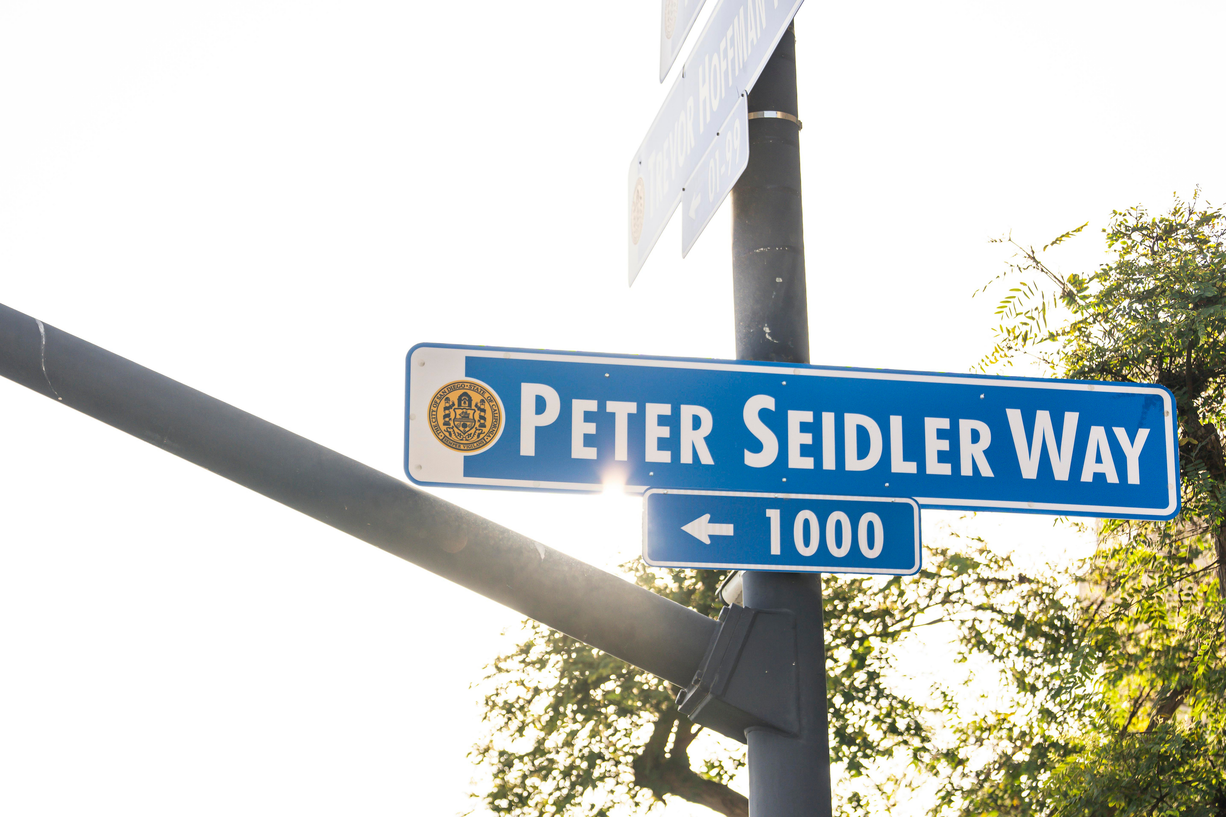 Peter Seidler Way street sign unveiled at Petco Park in honor of former ...