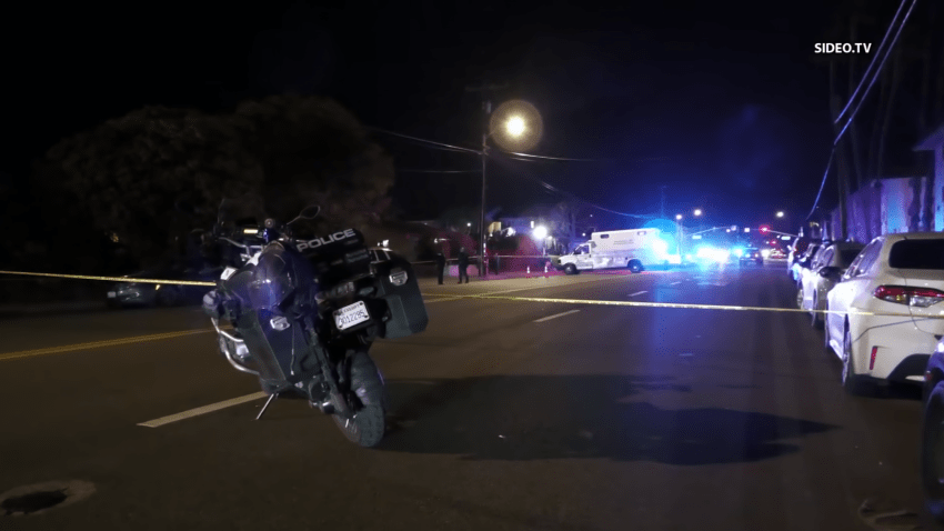 The scene in Escondido after a child was hurt in a hit-and-run crash on Wednesday, Nov. 26, 2025.