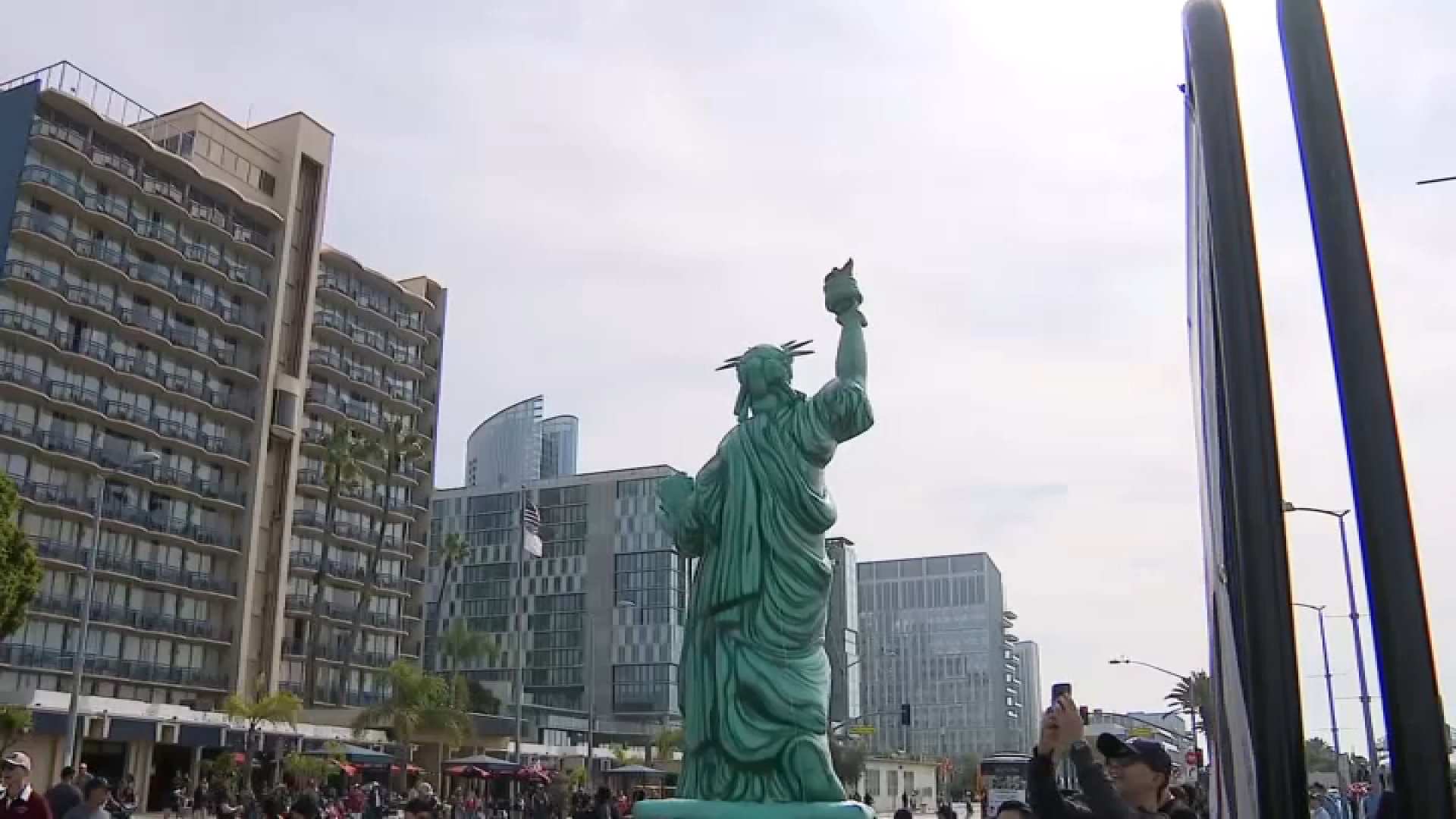 The Statue of Liberty closes the 2025 San Diego Veterans Day Parade on Nov. 11, 2025.