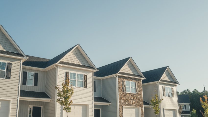 Townhouses for sale in an undated file photo.