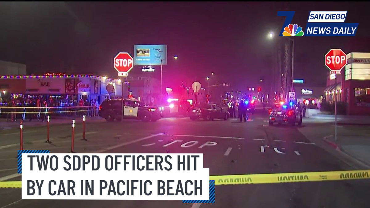 Two SDPD officers hit by car in PB | San Diego News Daily – NBC 7 San Diego