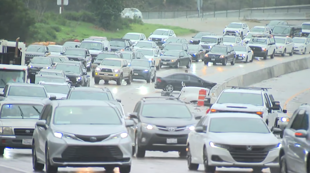 Rain creates road trouble on New Year's Eve