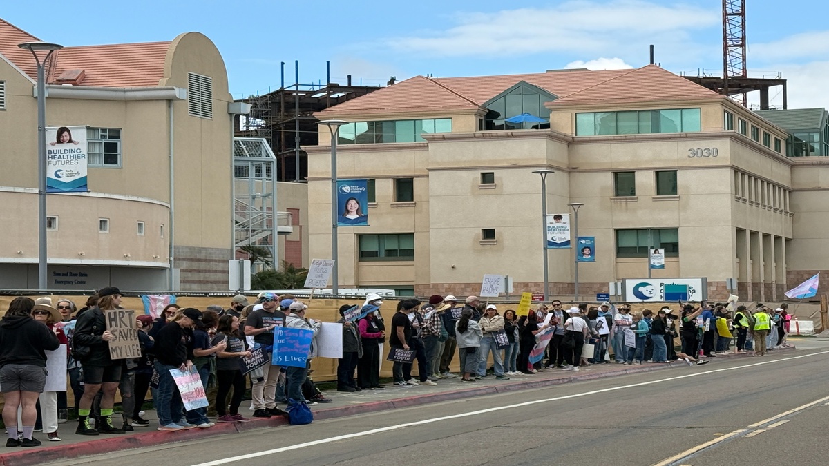 Dozens hold protest after Rady Children's ends gender-affirming care