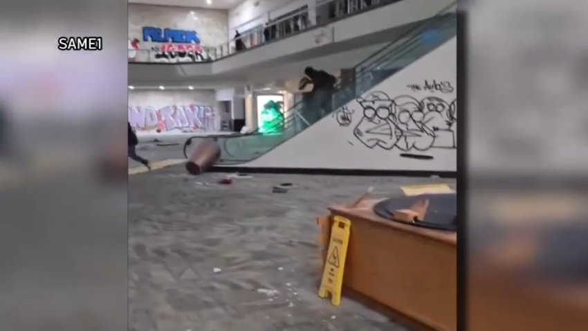 The Westminster Mall is seen vandalized on Wednesday, Jan. 7, 2026.