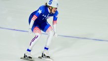 Mia Manganello celebrates winning bronze