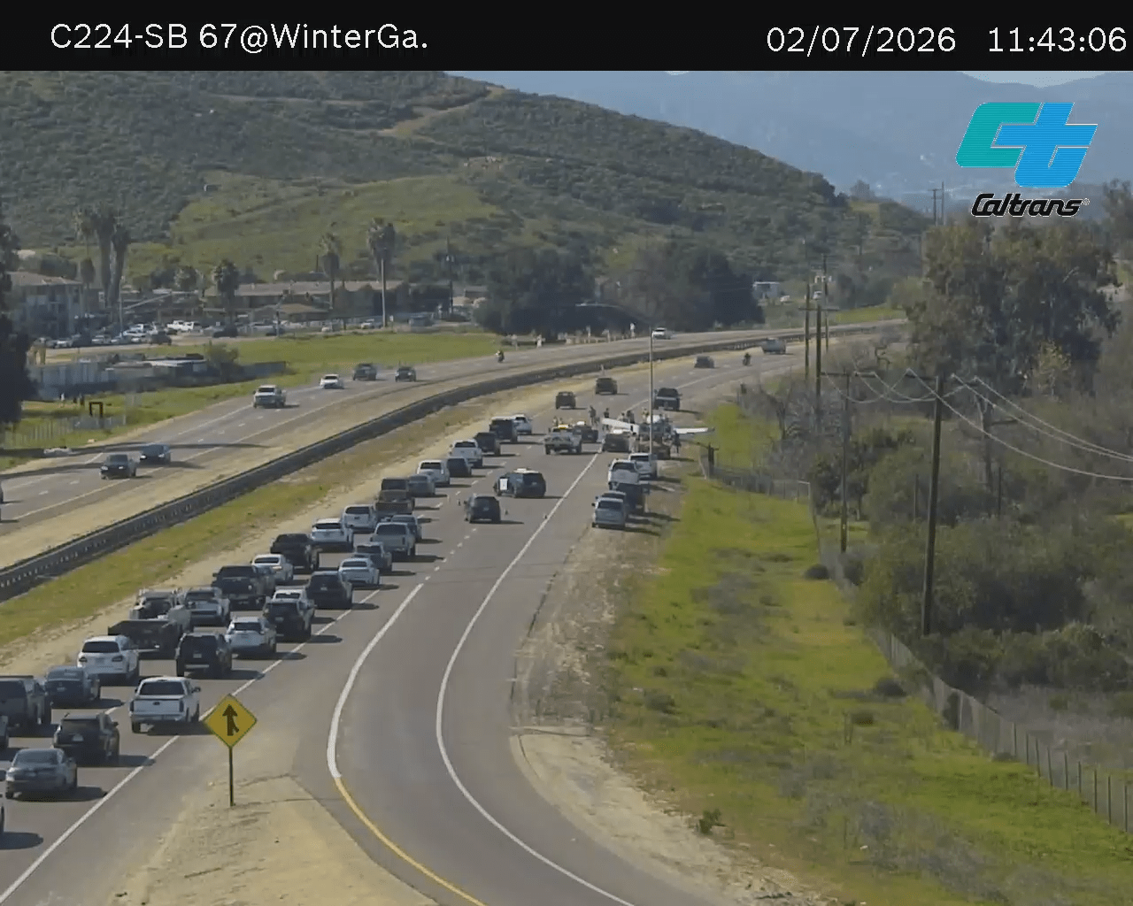 Plane makes emergency landing on SR-67 in Lakeside