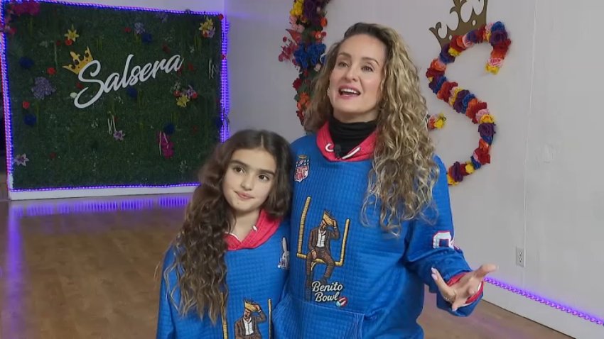 Jade San Pedro and her mother, Stephanie Stevenson, speak from Stevenson's North Hollywood salsa studio on Feb. 9, 2026.