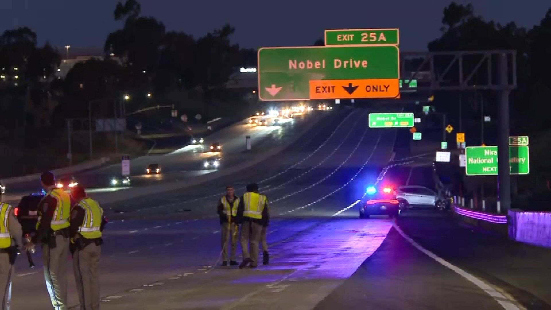 One killed in fiery three-vehicle crash on 805 freeway in San Diego