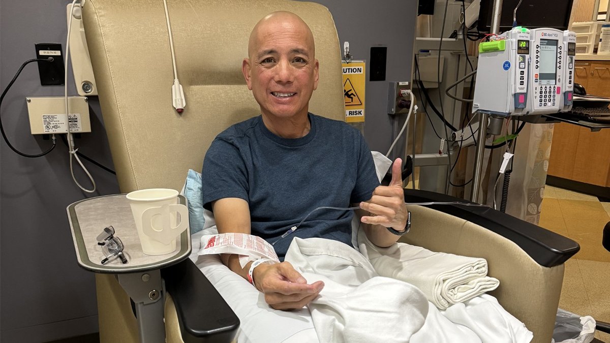 Joseph Pandelinan received treatment in his ongoing fight against stage four lung cancer.