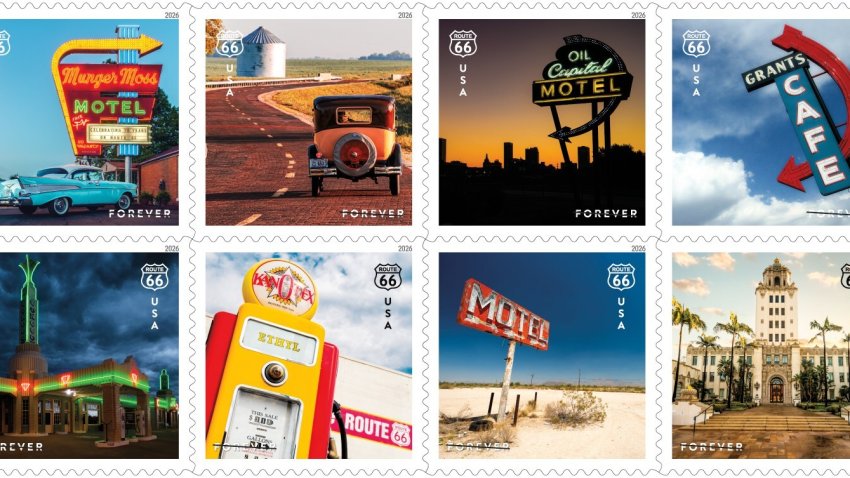 The USPS will issue these new Route 66 Forever stamps in May 2026.
