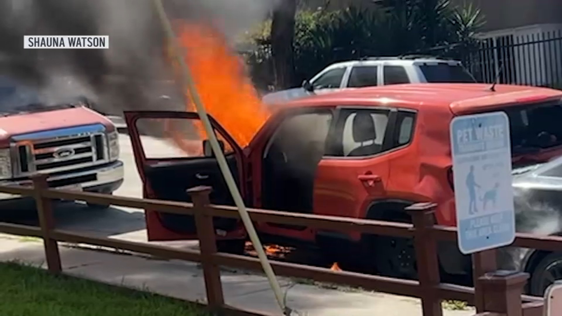 Three people escape burning car out of control in City Heights, police say