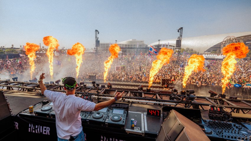 Bolo The DJ in front of a crowd at HARD Summer Festival, Aug. 2025.