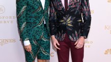 LOUISVILLE, KENTUCKY - MAY 02: (L-R) David Burtka and Neil Patrick Harris attend the Kentucky Derby 152 at Churchill Downs on May 02, 2026 in Louisville, Kentucky. (Photo by Daniel Boczarski/Getty Images for Churchill Downs)