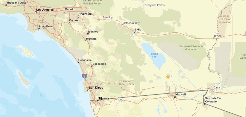 Hundreds of earthquakes hit east of San Diego in Imperial County