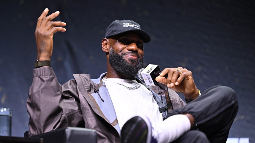 LeBron James speaks onstage