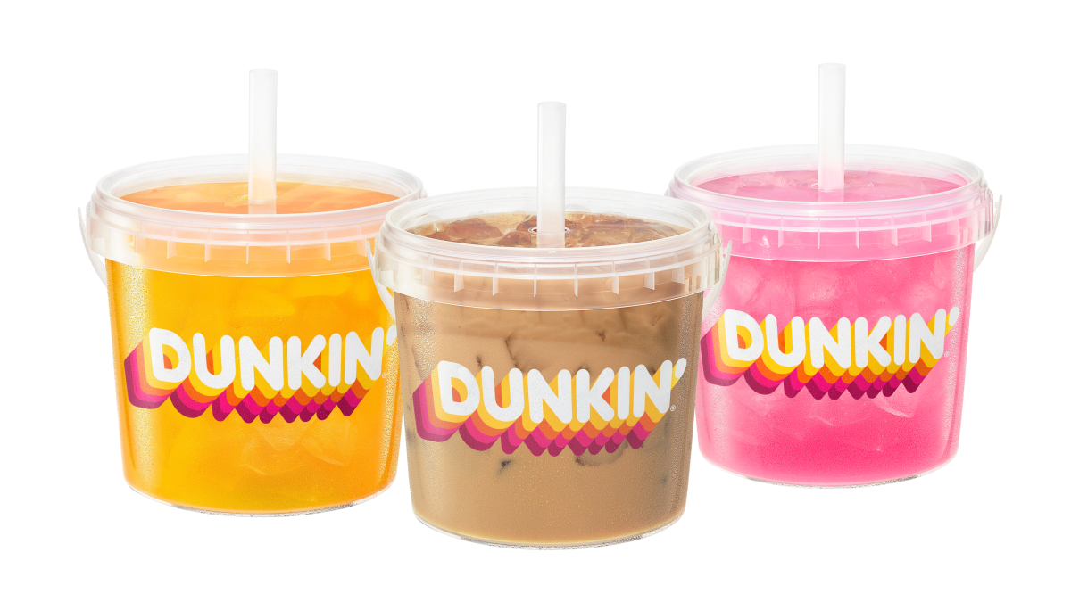Dunkin's 48-ounce beverage buckets are back — along with a new car cup holder