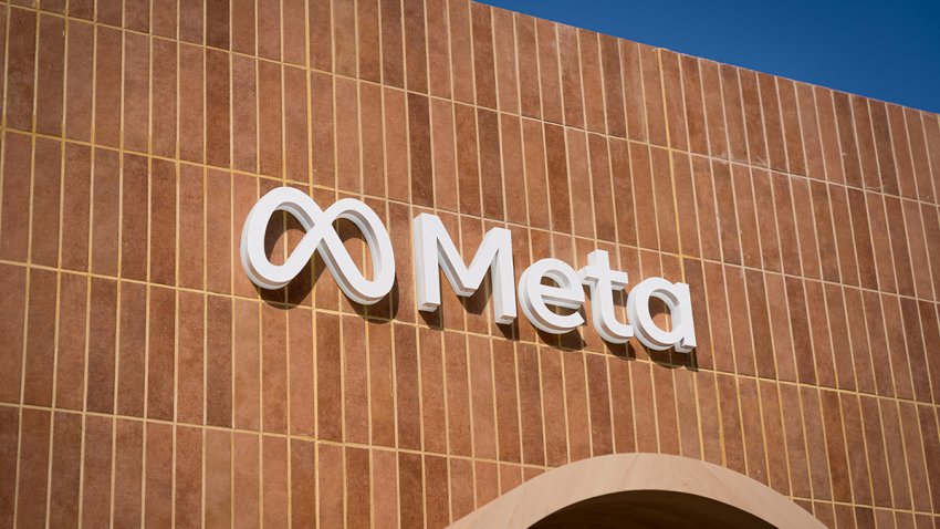File - The logo of social media company Meta is seen at the Mobile World Congress 2026 (MWC) at the Fira de Barcelona.