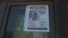 A missing persons poster at a trailhead in Palomar Mountain State Park. Angelica Brophy has been missing since July 6, 2026.