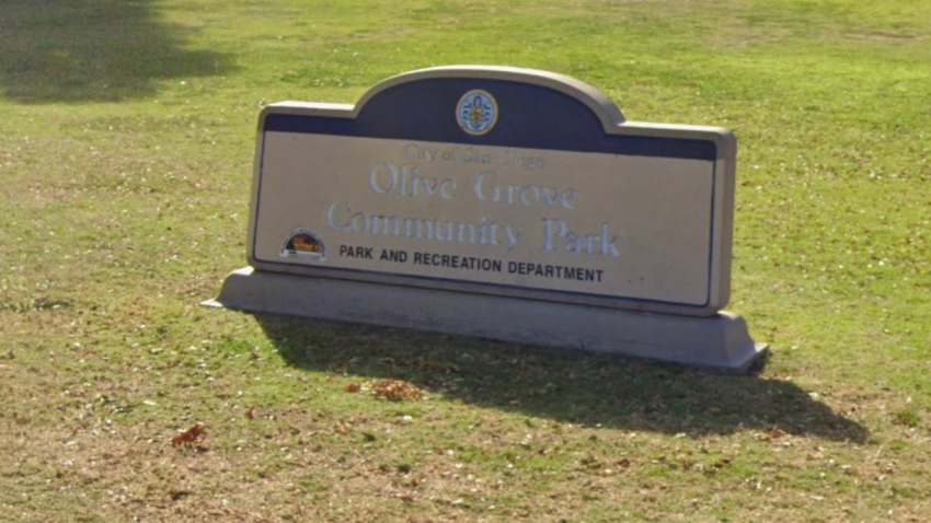 A sign for Olive Grove Community Park.