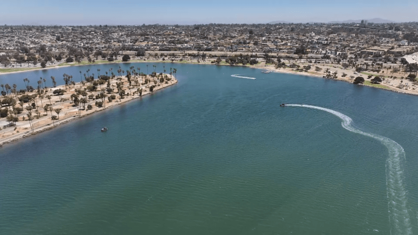 Aerial shot of a small cove